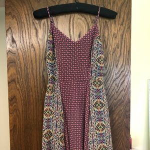 Pink/green patterned dress